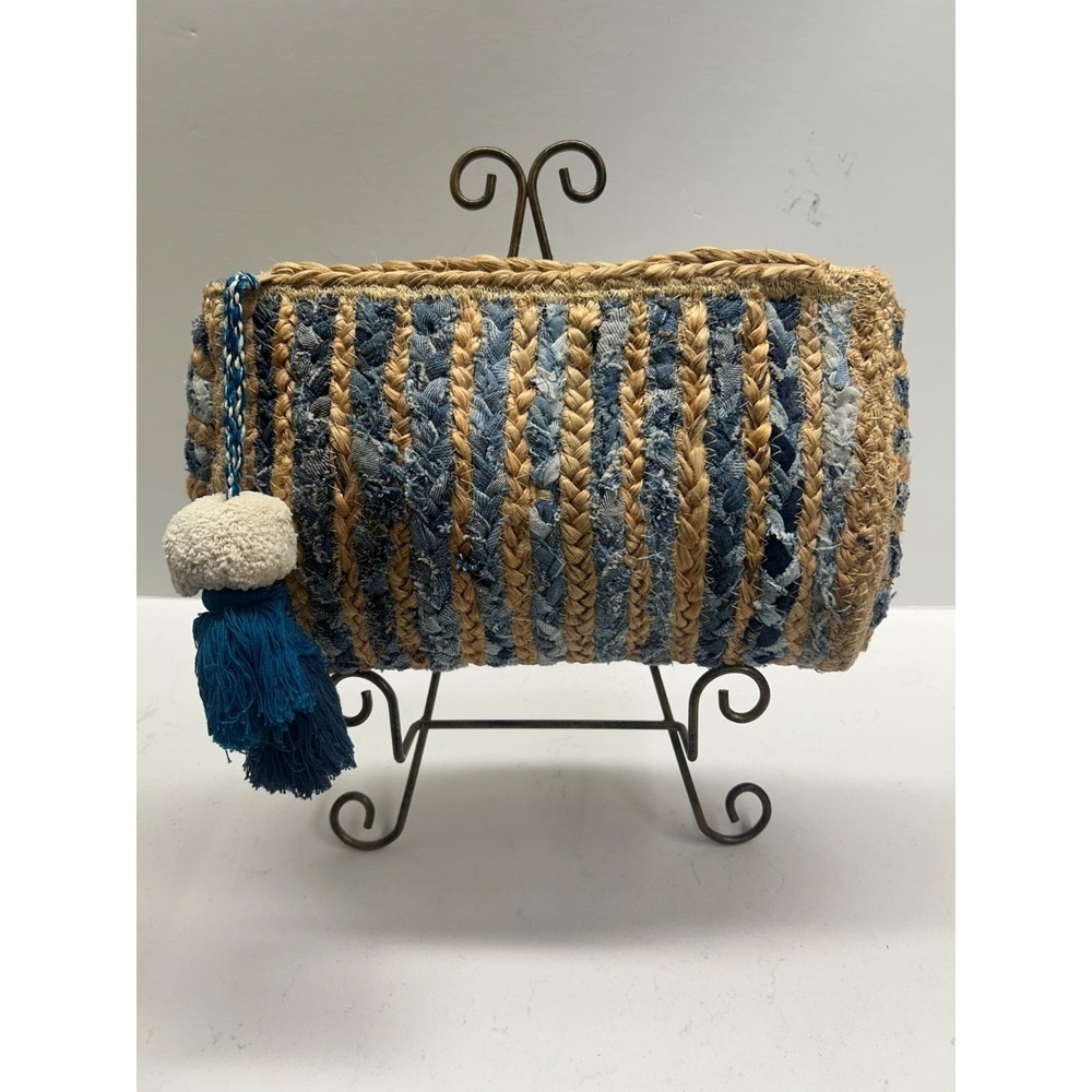 Antik Kraft Jute & Denim Clutch